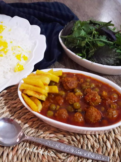 عکسی از دستور خورشت نخود فرنگی با کوفته قلقلی