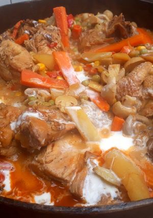 Una foto de Pollo al disco rápido y riquísimo