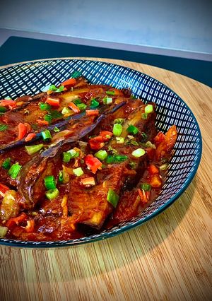 Une photo de Aubergines sauce chinoise
