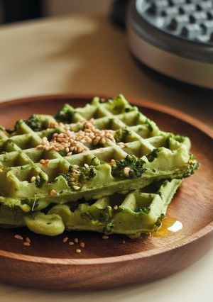 Une photo de Gaufres salées au brocoli