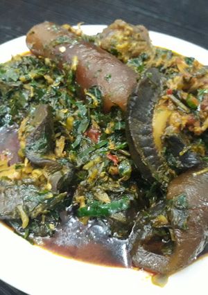 A picture of Afang soup.