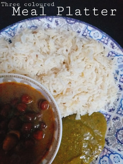 A picture of Three coloured Meal Platter.