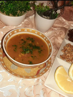 Una foto de Harira sopa marroquí
