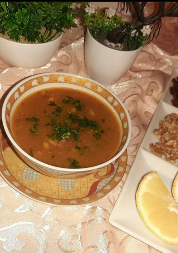 Una foto de Harira sopa marroquí