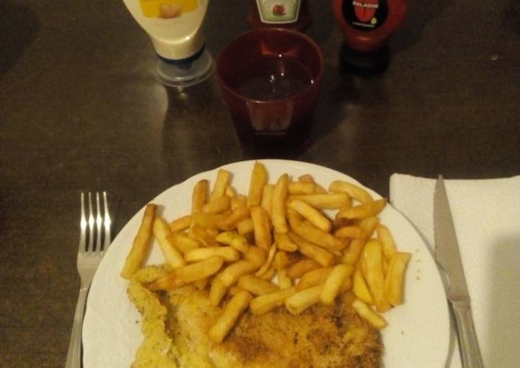 Bifinhos de perú panados com couscous