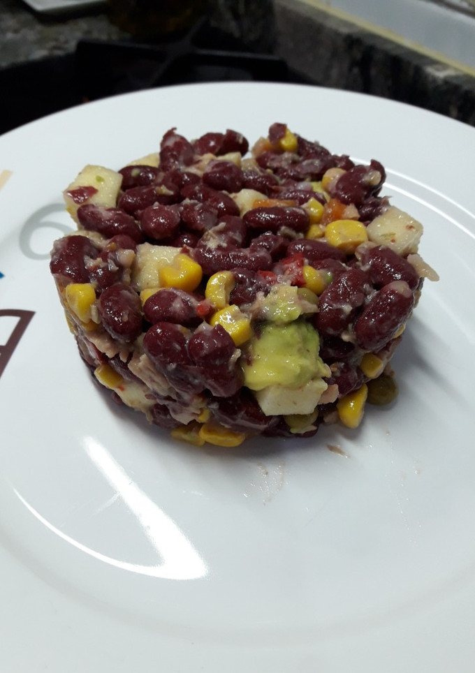 Una foto de Ensalada templada de alubias agridulce