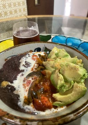 A picture of Rajas con Chorizo.