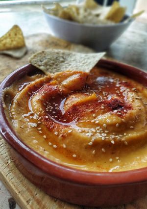 Una foto de Hummus de calabaza