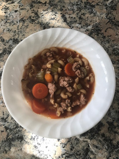 A picture of Mother Freakin' Hamburger Soup That Doesn't Suck.