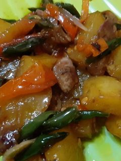 Foto resep Cumi asin kentang saos tiram