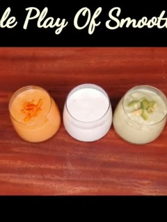 ட்ரிப்புல் ப்லே ஆஃப் ஸ்மூதீஸ்(tricolour smoothies recipe in tamil) செய்முறை முக்கிய புகைப்படம்