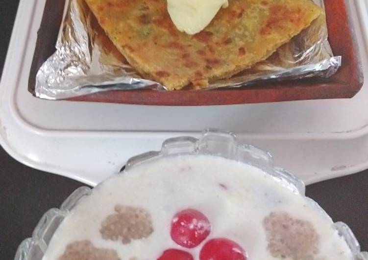 Recipe of Favorite Club Stuffed Parathas with Sprouts Chia Seeds Raita