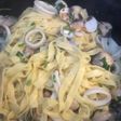 Tagliatelles fraîches aux coques et calamars