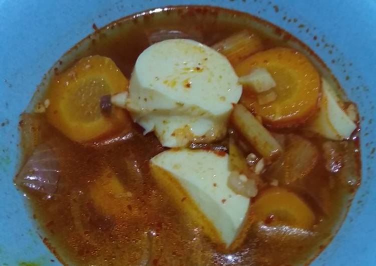 Sup tofu telur bumbu gochujang..swegerrr