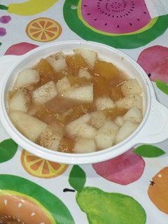 Una foto de Gelatina de jengibre con melón y canela