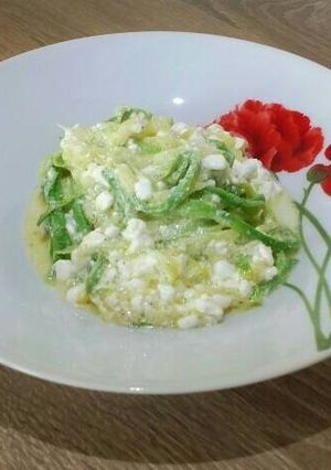 O poză a rețetei "Spaghete" de zucchini cu cottage cheese.