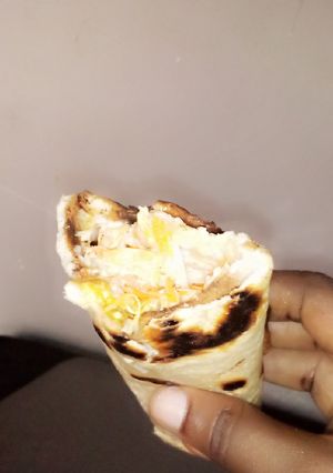 A picture of Homemade chicken shawarma.