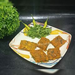 A picture of Kothimbir vadi.