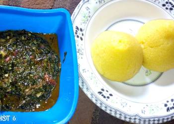 How to Prepare Delicious Eba with vegetable soup