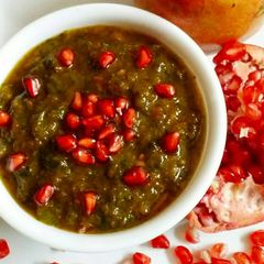 Spicy Chilli Coriander Pomegranate Chutney A picture of Spicy Chilli Coriander Pomegranate Chutney.