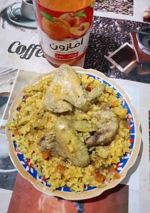 صورة لوصفة أرز بالمرق ربيعي وخفيف على المعدة 💪❤️
