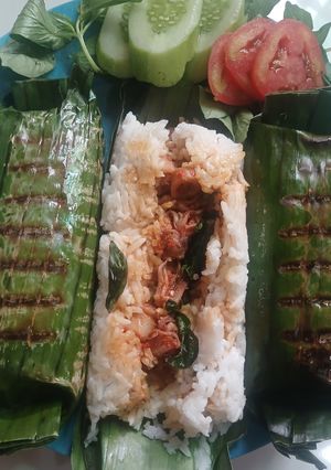 Foto resep Nasi Bakar Cumi Asin