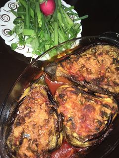 عکسی از دستور بادمجون شکم پر