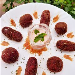 Cheesy Beetroot Nuggets A picture of Cheesy Beetroot Nuggets.