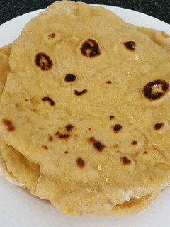 A picture of Flat bread / roti with sourdough starter and carrot.