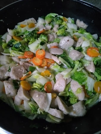 Easy Steps to Make Recipes Capcai Sayur Sosis Bakso the Can Spoil the Tongue Really Delicious.