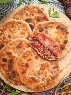 A picture of Minty Rajma Beetroot Paratha.