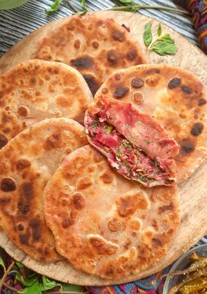 A picture of Minty Rajma Beetroot Paratha.