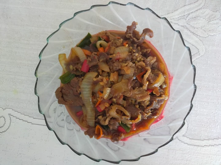 Langkah Gampang Menyiapkan Resep Sapi lada hitam yang Enak Banget