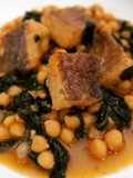 Bacalao con espinacas y garbanzos