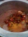 Frijoles con papa y pata de cerdo🐷