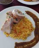 Muslo de pollo relleno con Arroz