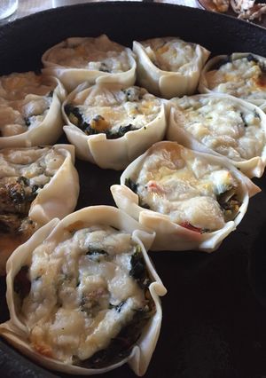 Una foto de Tartitas de verdura con queso
