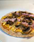 Tortipizza funghi: champiñón jamón y queso