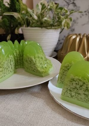 Foto resep Puding lumut lapis santan