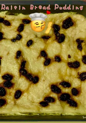 Foto resep Raisin Bread Pudding, Caramel fla