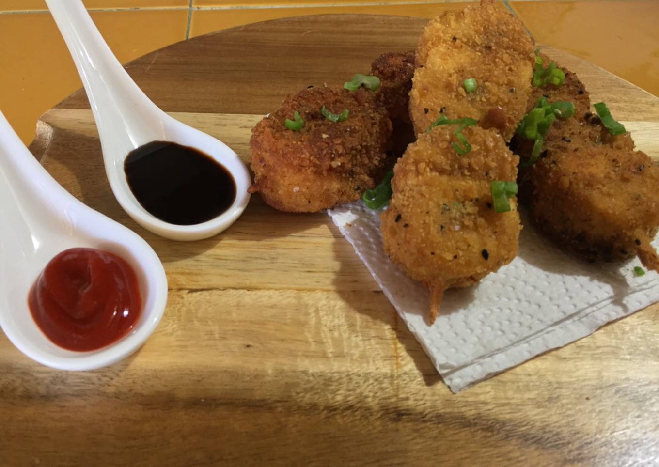 Kushiages de Plátano Macho 🍢 & Salsa Tontkatsu