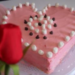 A picture of Valentine special sponge cake.