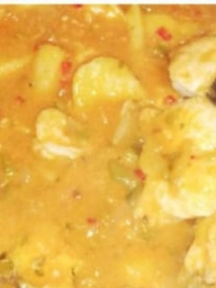 Una foto de Congrio con salsa de langostinos