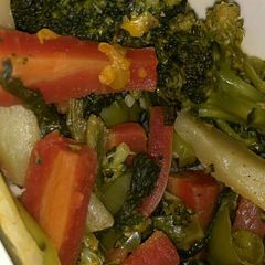 Carrot broccoli pickle A picture of Carrot broccoli pickle.