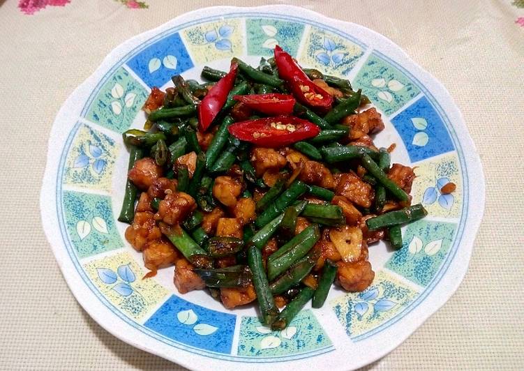 PLecing Kacang panjang + tempe pedas manis