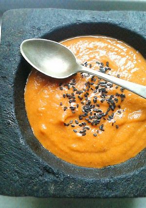 Una foto de Crema de TOMATES y BERENJENAS (sin lácteos)