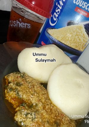 A picture of Tuwon Couscous With Egusi Soup😋.