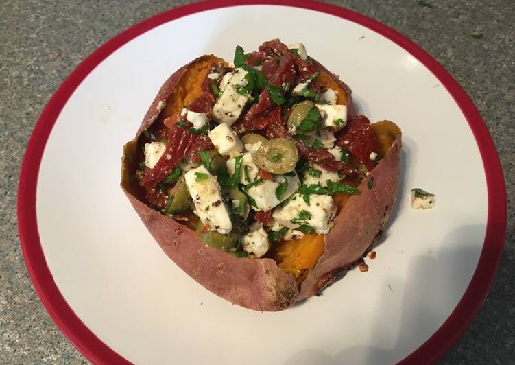 Simple Way to Prepare Perfect Baked and stuffed sweet potato