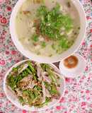 Cháo nấm+gà bóp gỏi ấm ngày mưa!