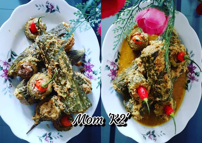 PARE ISI DAGING AYAM MASAK BUMBU RENDANG MOM 'K2'